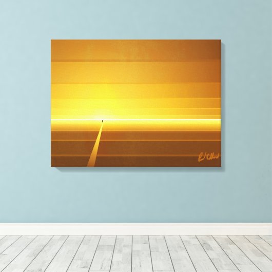 線を歩く キャンバスプリント (インサイチュ (ウッドフロア))