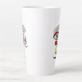 線アートワーク抽象芸術顔シンプルシェイプクリエイティブ カフェラテマグ (正面)