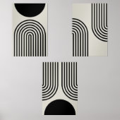 線アート放物線無地の半円ウォールアート (正面)