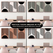 線アート放物線無地の半円ウォールアート