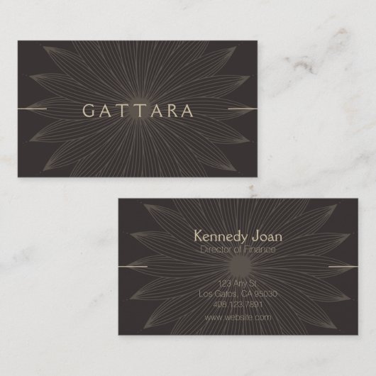 線エレガント黒の名刺 名刺 (正面/裏面)