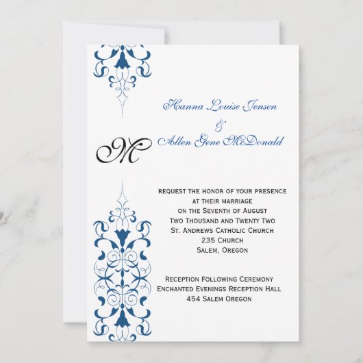 線エレガント 招待状 (正面)