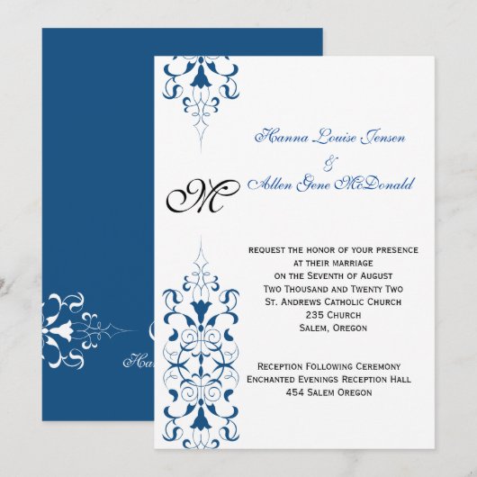 線エレガント 招待状 (正面/裏面)