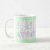 線カラフルスケッチ回路図マグス コーヒーマグカップ (左)