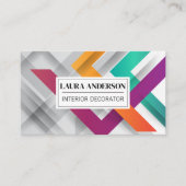 線カラフルモダン | クリエイティブ抽象芸術 名刺 (正面)