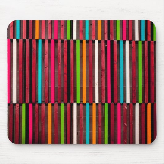 線カラフル木青オレンジパターンおもしろい マウスパッド (正面)