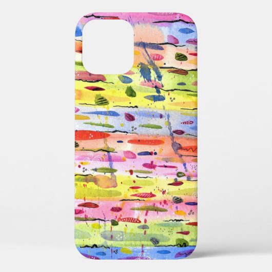 線カラフル水色抽象芸術 Case-Mate iPhoneケース (裏面)