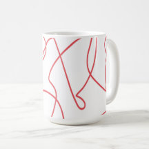 線コンテンポラリーのアート赤と白: