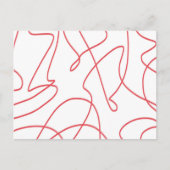 線コンテンポラリーのアート赤と白: ポストカード (正面)
