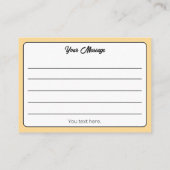 線シンプル付きゴールデンイエローロゴ 名刺 (裏面)