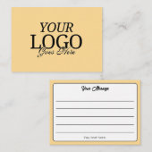 線シンプル付きゴールデンイエローロゴ 名刺 (正面/裏面)