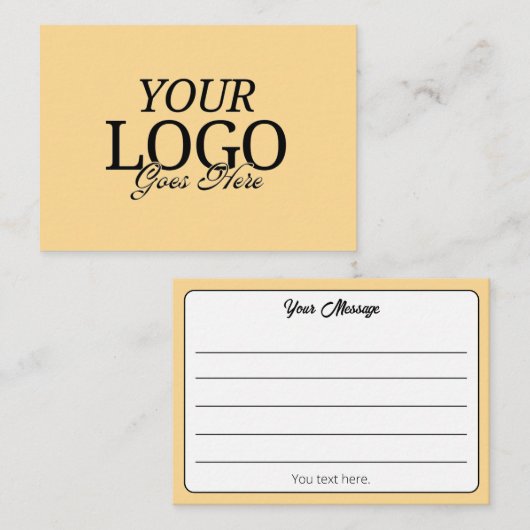 線シンプル付きゴールデンイエローロゴ 名刺 (正面/裏面)