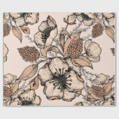 線スケッチの継ぎ目なしパターン。明るい色。ビンタ ラッピングペーパー (フラット)