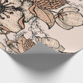 線スケッチの継ぎ目なしパターン。明るい色。ビンタ ラッピングペーパー (角)