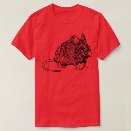 線スケッチマウス Tシャツ (デザイン正面)