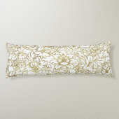 線スケッチ金ゴールドフローラマスク白い背景 ボディピロー (裏面)