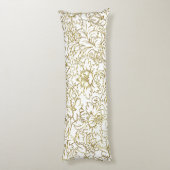 線スケッチ金ゴールドフローラマスク白い背景 ボディピロー (裏面 (縦))
