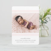 線スタイリッシュエレガント| 2フォト赤面誕生 案内状 (スタンド正面)