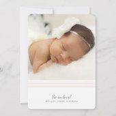 線スタイリッシュエレガント| 2フォト赤面誕生 案内状 (裏面)