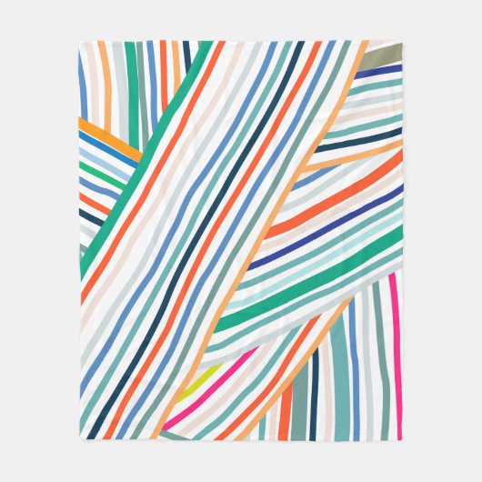 線パターン フリースブランケット (正面)