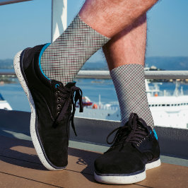 線パタ市松模様にーン抽象芸術エレガントグレー黒 ソックス