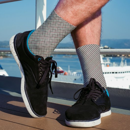 線パタ市松模様にーン抽象芸術エレガントグレー黒 ソックス