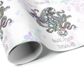 線パーソナライズされたのタコの触手 ラッピングペーパー (ロールコーナー)