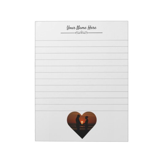 線パーソナライズされた付き書写真のパッド ノートパッド (回転)