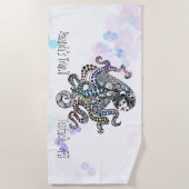 線パーソナライズされた状フローラ ビーチタオル (正面)