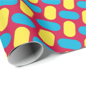 線ピンクブルーミニマルパターン ラッピングペーパー (ロールコーナー)