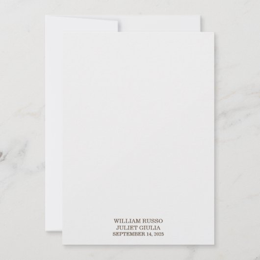 線フォーマルシンプル結婚クラシックエレガント空白の 招待状 (裏面)