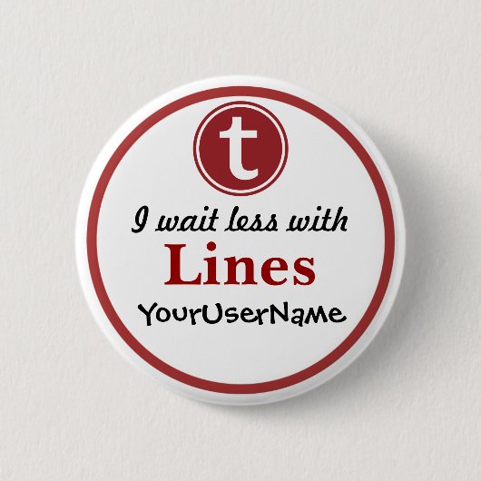 線ボタン – デザイン1 （白） 缶バッジ (正面)