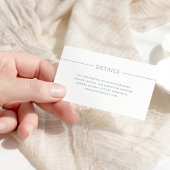 線モダンほこりっぽい青と白の結婚詳細 エンクロージャーカード