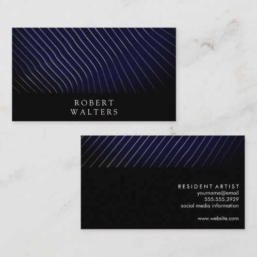 線モダンアートワーク 名刺 (正面/裏面)