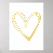 線モダンハート 箔ポスター (正面)