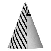 線モダンモノグラムの画 パーティーハット (裏面)