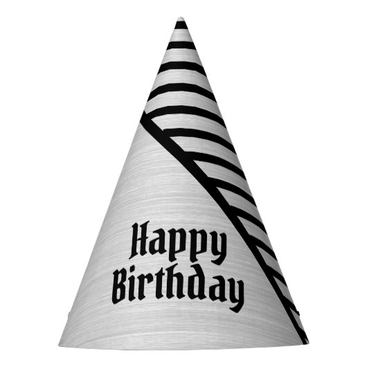 線モダンモノグラムの画 パーティーハット (正面)