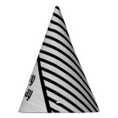 線モダンモノグラムの画 パーティーハット (右)