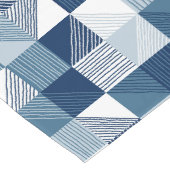 線モダン付きジオメトリチェック、色調ブルー ロングテーブルランナー (コーナー)