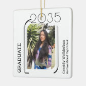 線モダン写真の卒業 セラミックオーナメント (左)