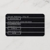 線モダン区黒名刺 名刺 (裏面)