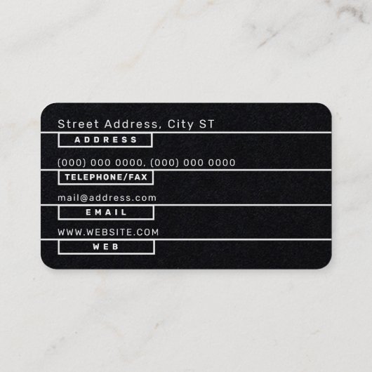 線モダン区黒名刺 名刺 (裏面)