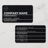 線モダン区黒名刺 名刺 (正面/裏面)