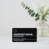 線モダン区黒名刺 名刺 (スタンド正面)