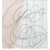 線モダン抽象芸術 シャワーカーテン (正面)