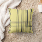 線モダン黄ブラック クッション (ブランケット)