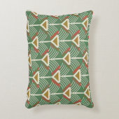 線分とジオメトリshaを含む緑のシームレスなパターン アクセントクッション (正面(垂直))