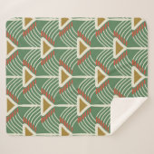 線分とジオメトリshaを含む緑のシームレスなパターン シェルパブランケット (正面(横))