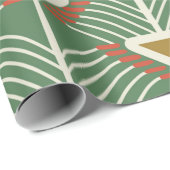 線分とジオメトリshaを含む緑のシームレスなパターン ラッピングペーパー (ロールコーナー)