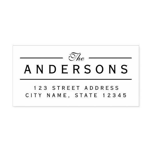 線分エレガントファミリ名差出人住所 セルフインキングスタンプ (デザイン)